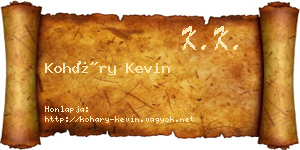 Koháry Kevin névjegykártya