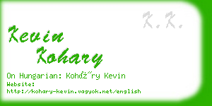 kevin kohary business card